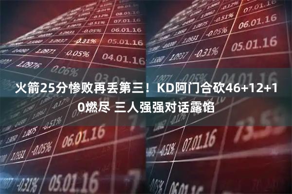 火箭25分惨败再丢第三！KD阿门合砍46+12+10燃尽 三人强强对话露馅